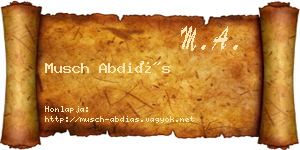 Musch Abdiás névjegykártya